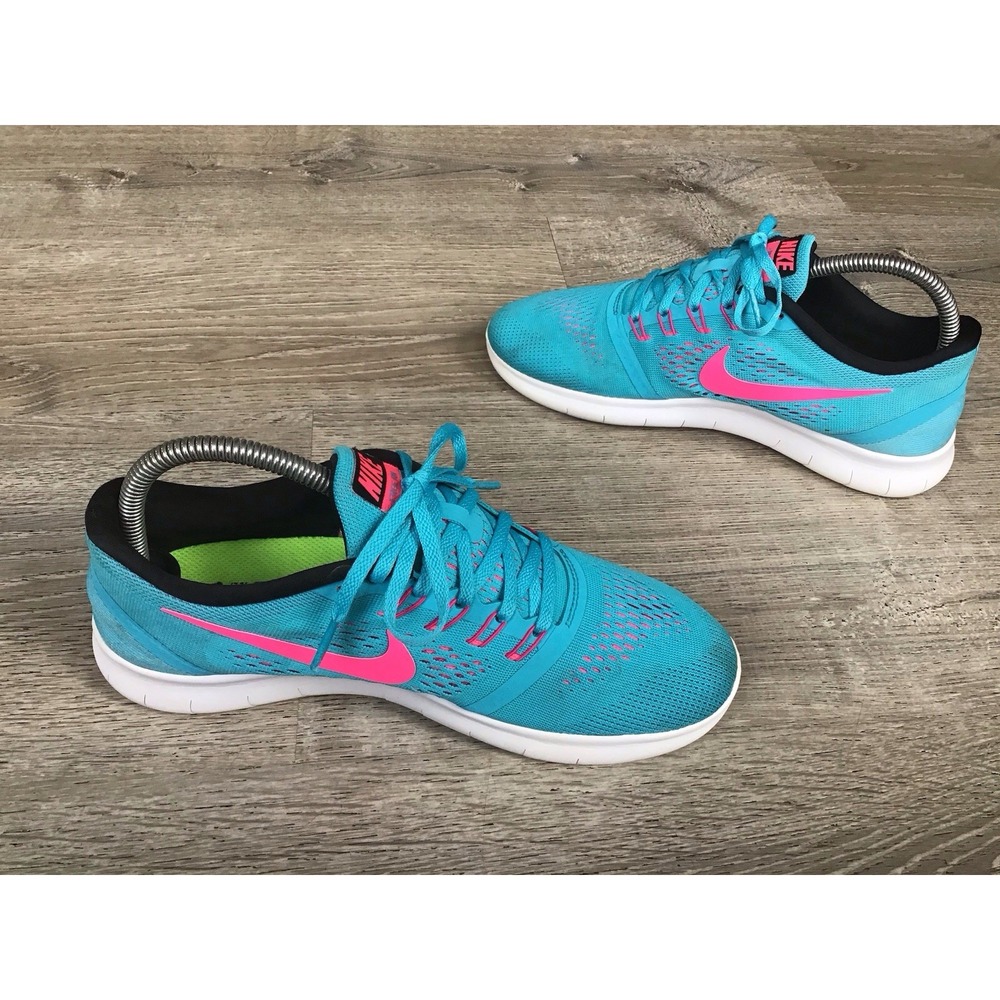 Nike Womens Size 8 Free Rn Shoes Running Sneakers Blue Mesh Low Top 831509-401 - Picture 4 of 11